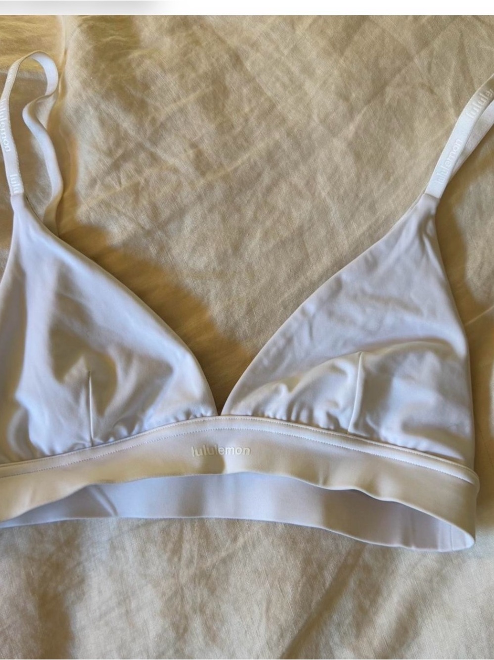 lululemon athletica White Light Support Triangle Bralette - Minimalist Design